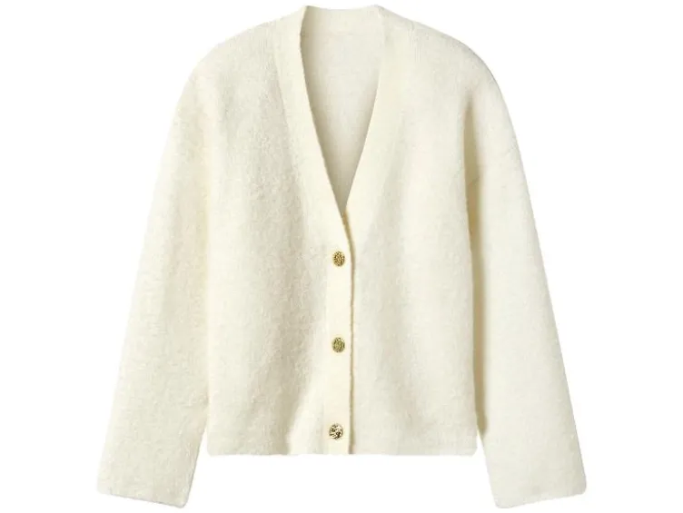 Damen Bouclé-Strickcardigan