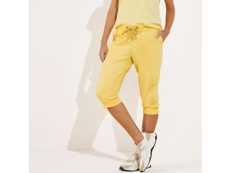 Damen Caprihose, normale Leibhöhe, mit Baumwolle