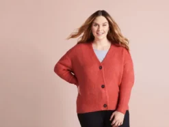 Damen Cardigan, leger geschnitten, mit V-Ausschnitt