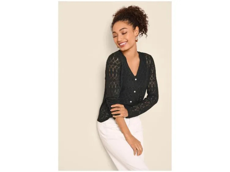 Damen Cardigan mit Leinen