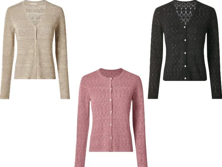 Damen Cardigan mit Leinen