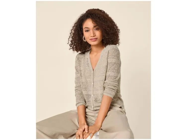 Damen Cardigan mit Leinen