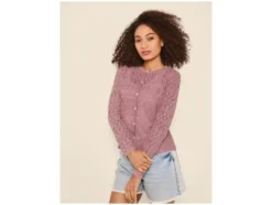 Damen Cardigan mit Leinen