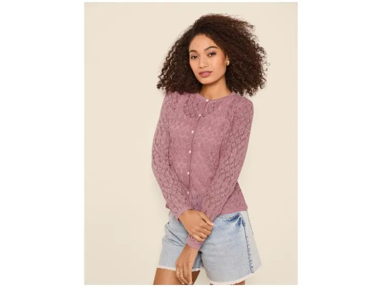 Damen Cardigan mit Leinen