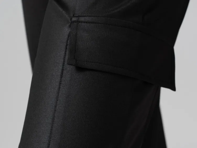 Damen Cargohose mit Satin-Effekt, schwarz