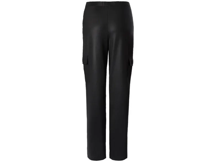Damen Cargohose mit Satin-Effekt, schwarz