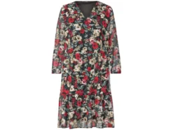 Damen Chiffonkleid, mit Rüschenbesatz