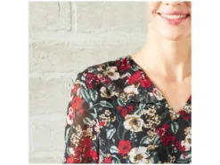 Damen Chiffonkleid, mit Rüschenbesatz