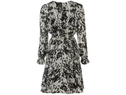 Damen Chiffon-Kleid mit transparenten Ärmeln