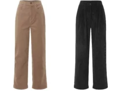 Damen Cordhose, weit und gerade geschnitten