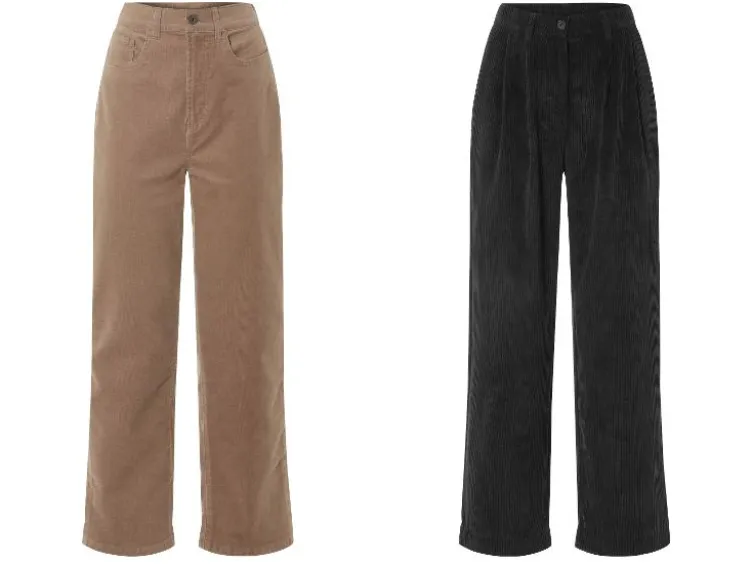 Damen Cordhose, weit und gerade geschnitten