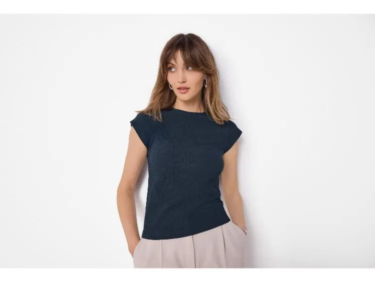 Damen Crinkle-Top