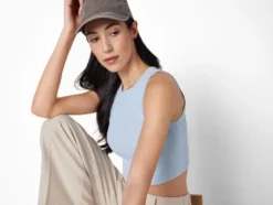 Damen Crop-Tops, 2 Stück, gerippt