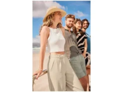 Damen Crop-Tops, 2 Stück, gerippt