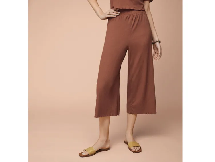 Damen Culotte in modischer Crinkle-Qualität