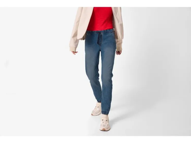 Damen Denim-Joggers, normale Leibhöhe