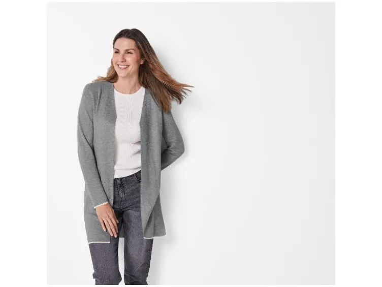Damen Feinstrick-Cardigan, leger geschnitten