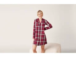 Damen Flanell-Bigshirt, mit Seitenschlitzen