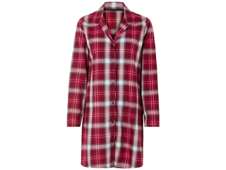 Damen Flanell-Bigshirt, mit Seitenschlitzen