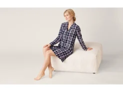 Damen Flanell-Bigshirt, mit Seitenschlitzen