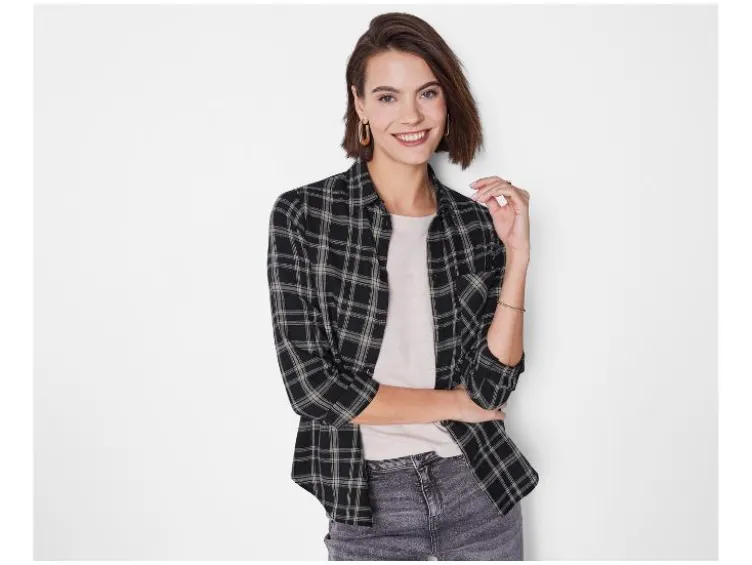 Damen Flanellbluse