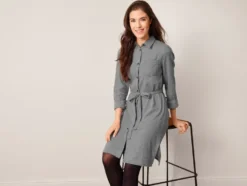 Damen Flanell-Longbluse aus reiner Baumwolle