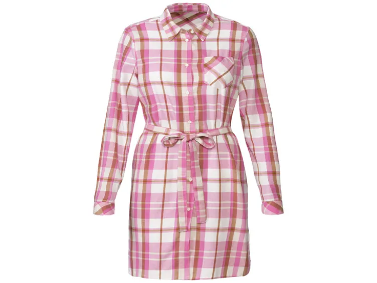 Damen Flanell-Longbluse aus reiner Baumwolle
