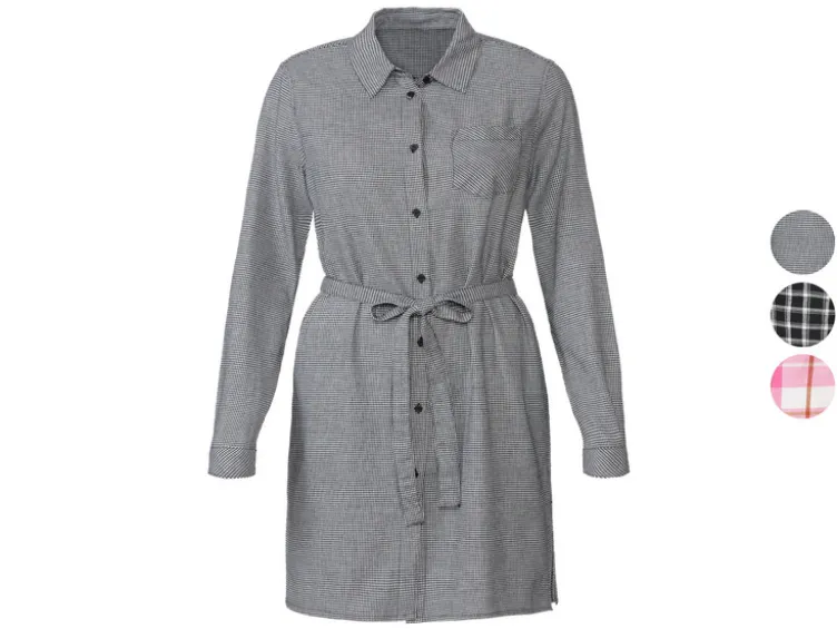 Damen Flanell-Longbluse aus reiner Baumwolle