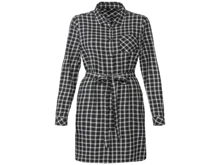 Damen Flanell-Longbluse aus reiner Baumwolle