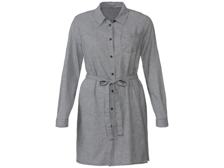 Damen Flanell-Longbluse aus reiner Baumwolle