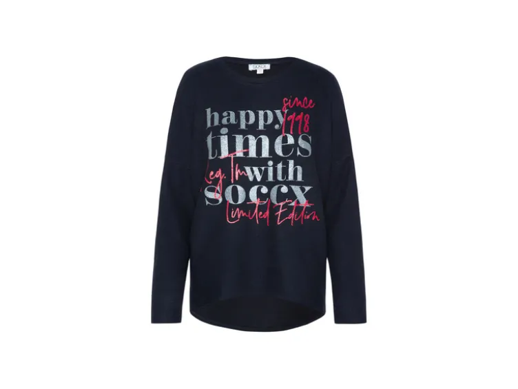 Damen Flauschpullover mit Glitterdruck