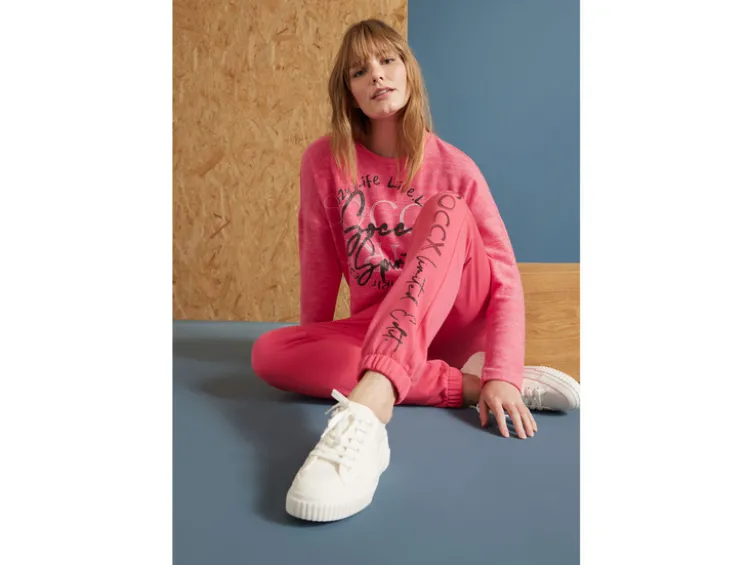 Damen Flauschpullover mit Glitterdruck