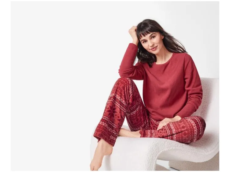 Damen Fleece-Pyjama