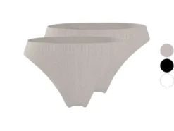 Damen Gerippte Minislips, 2 Stück