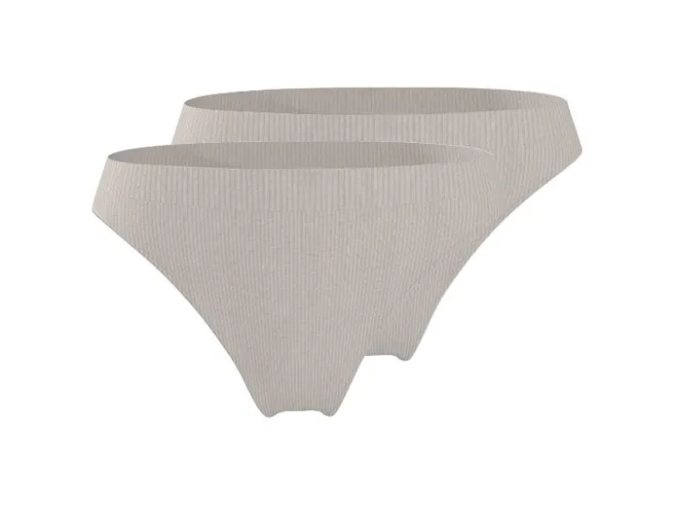Damen Gerippte Minislips, 2 Stück