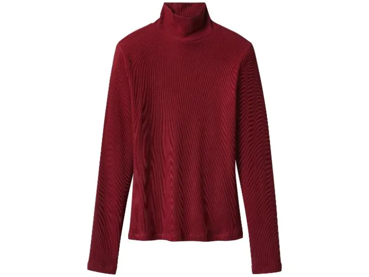 Damen Gerippte Rollkragenshirts, 2 Stück