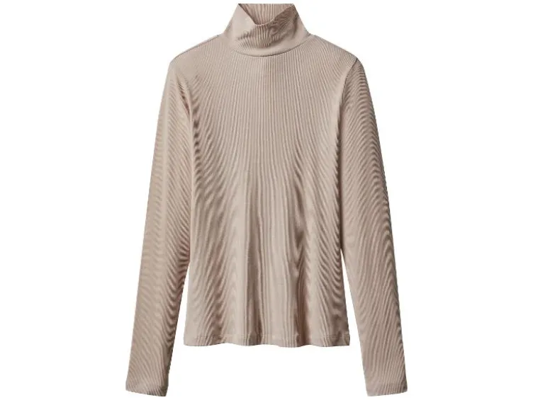 Damen Gerippte Rollkragenshirts, 2 Stück