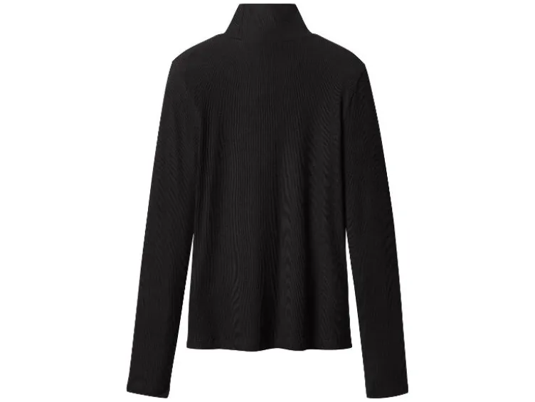 Damen Gerippte Rollkragenshirts, 2 Stück