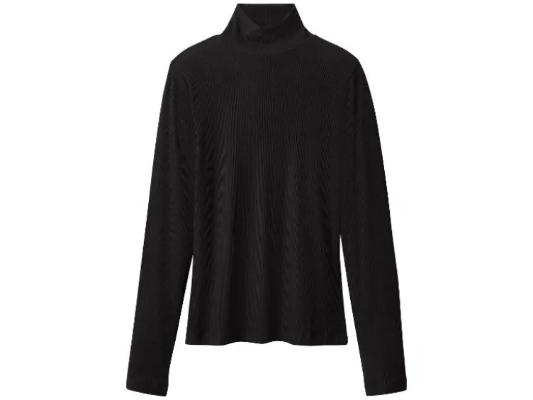 Damen Gerippte Rollkragenshirts, 2 Stück