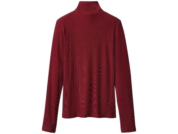 Damen Gerippte Rollkragenshirts, 2 Stück