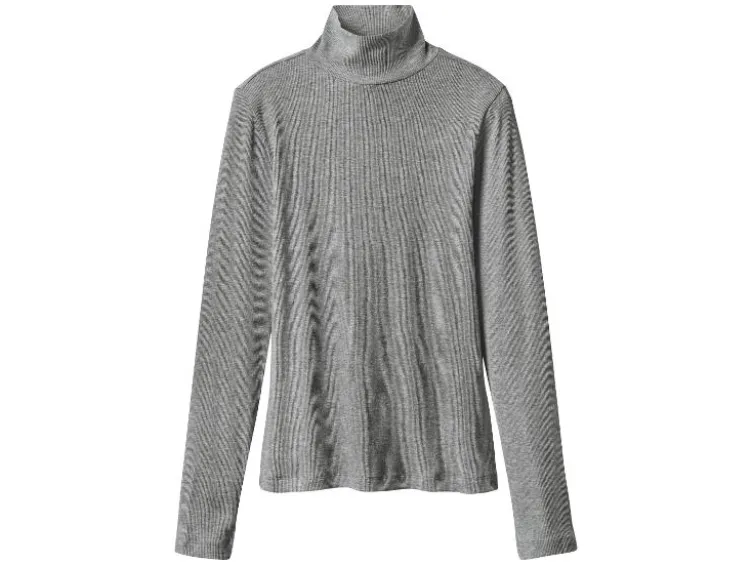 Damen Gerippte Rollkragenshirts, 2 Stück