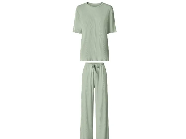 Damen Gerippter Premium Pyjama