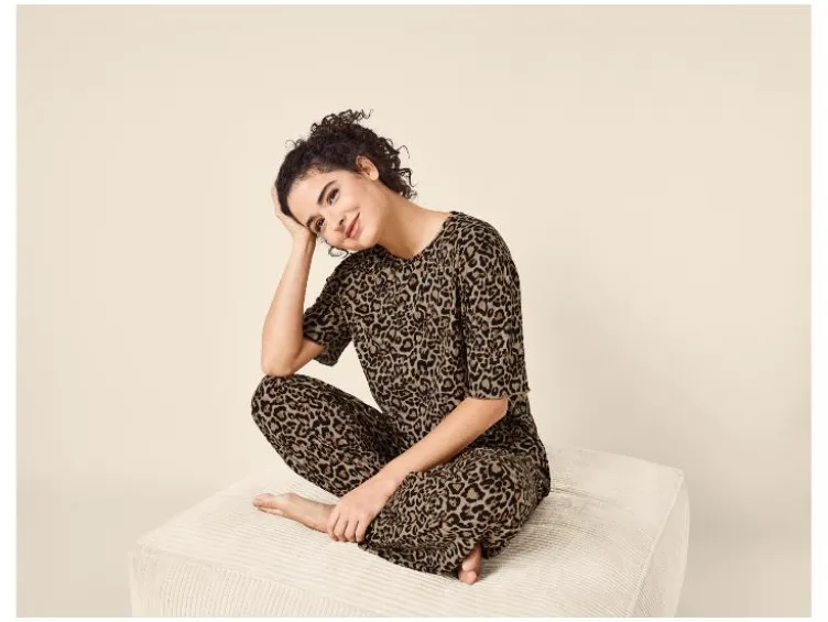 Damen Gerippter Premium Pyjama