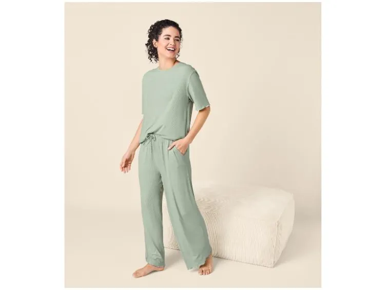 Damen Gerippter Premium Pyjama