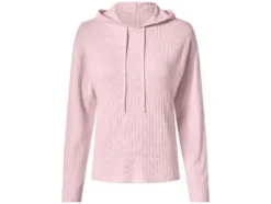 Damen Gerippter Strickhoodie