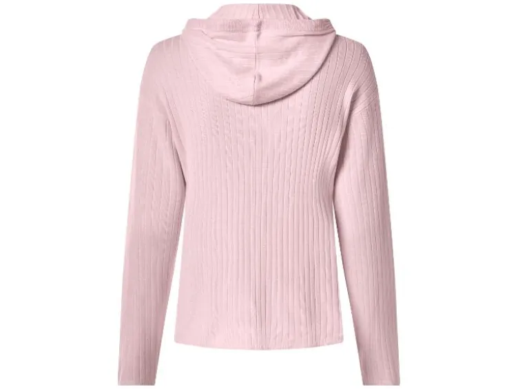 Damen Gerippter Strickhoodie