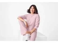 Damen Gerippter Strickhoodie