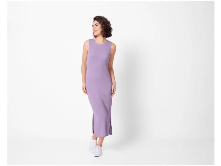 Damen Geripptes Kleid, figurbetont geschnitten