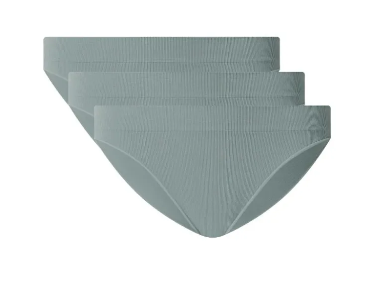 Damen Gerippte Slips, 3 Stück