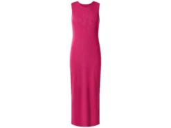 Damen geripptes Midi-Kleid